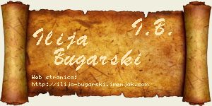Ilija Bugarski vizit kartica